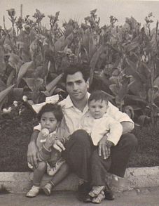 Anna & Harutiun in Russia in 1963 wearing childrens sandals made by our Dad Lermont Moukoian